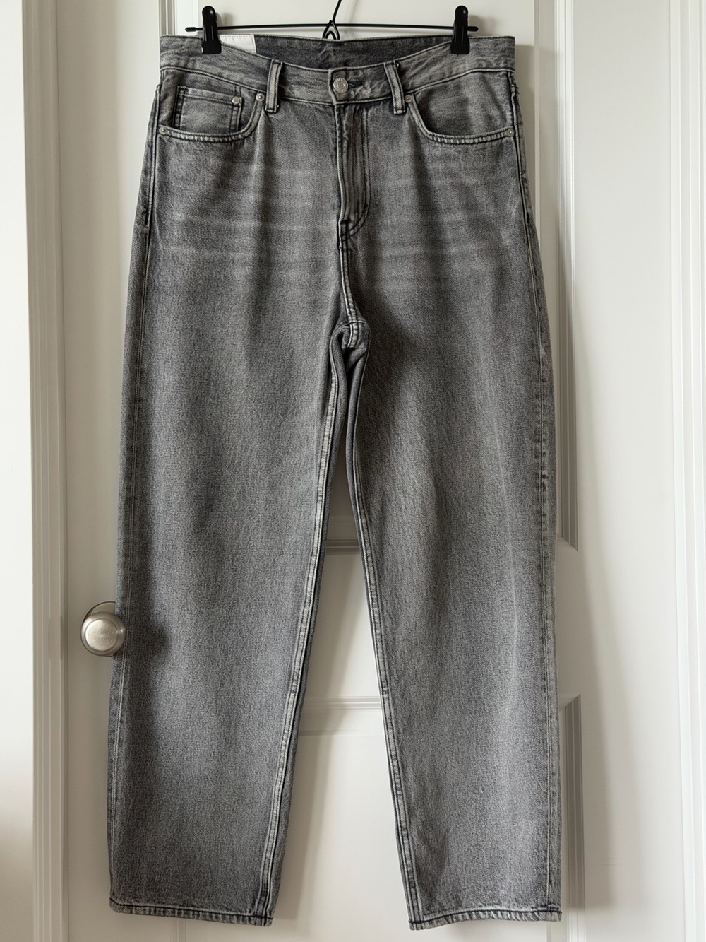 H&M Men's Washed Grey Loose Ample Denim Jeans - 30/32